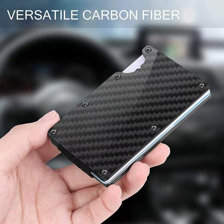Credit Card Holder Wallets RFID Blocking Slim Metal Card Clip, Color: Real Carbon Fiber (Matte)