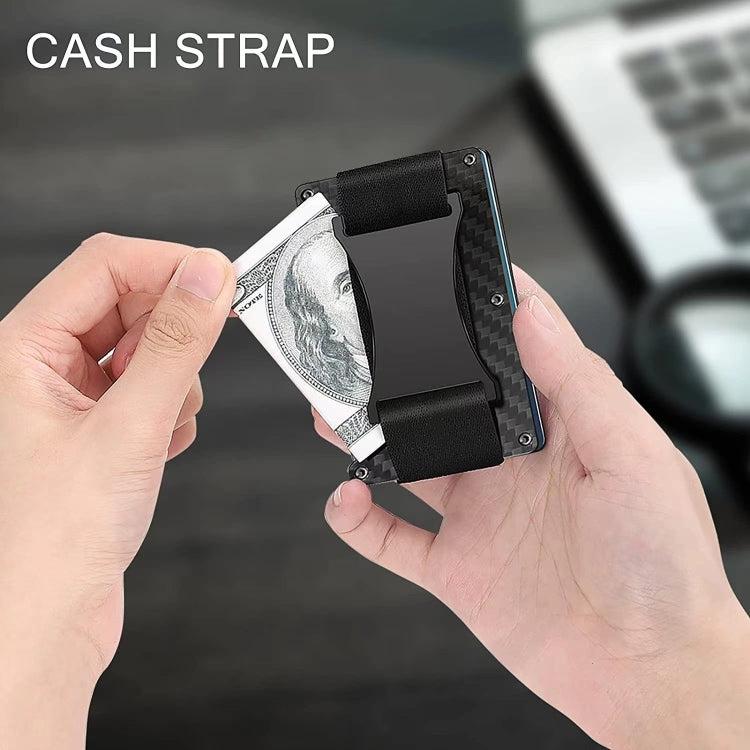 Credit Card Holder Wallets RFID Blocking Slim Metal Card Clip, Color: Real Carbon Fiber (Matte) - free shipping - PMC Jewellery - Order now!