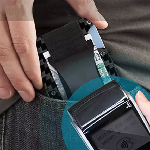 Credit Card Holder Wallets RFID Blocking Slim Metal Card Clip, Color: Carbon Fiber Pattern
