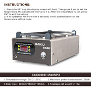 BAKU BA-948E Mobile Phone Liquid Crystal Separation Machine Flat Display Separator Heating Board EU Plug 220V