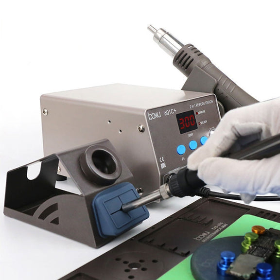 BAKU BA-601C+ Digital Display 2-In-1 Electric Soldering Iron Heat Exchanger Mobile Phone Maintenance Desoldering US Plug 110V