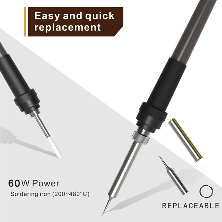 BAKU BA-601C+ Digital Display 2-In-1 Electric Soldering Iron Heat Exchanger Mobile Phone Maintenance Desoldering US Plug 110V