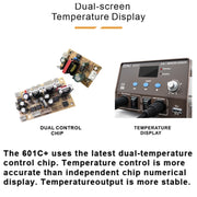 BAKU BA-601C+ Digital Display 2-In-1 Electric Soldering Iron Heat Exchanger Mobile Phone Maintenance Desoldering US Plug 110V