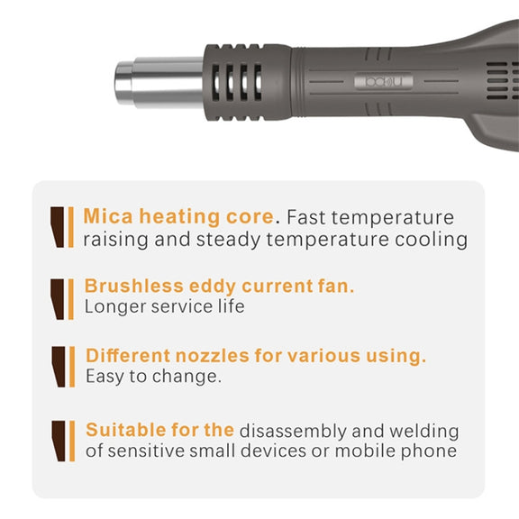 BAKU BA-601C+ Digital Display 2-In-1 Electric Soldering Iron Heat Exchanger Mobile Phone Maintenance Desoldering US Plug 110V