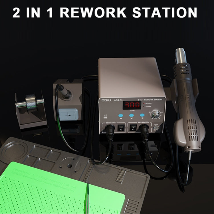 BAKU BA-601C+ Digital Display 2-In-1 Electric Soldering Iron Heat Exchanger Mobile Phone Maintenance Desoldering EU Plug 220V