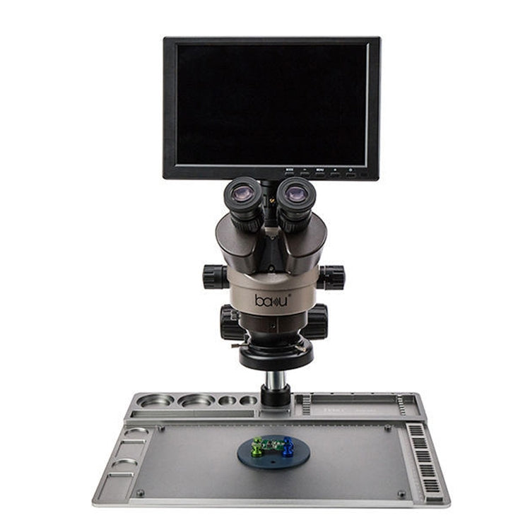 BAKU BA-011 Binomial Electronic Microscope Jewelry Appraisal Mobile Phone Repair With PCB Patch Repair Platform(EU Plug 220V) - free shipping - PMC Jewellery - Order now!
