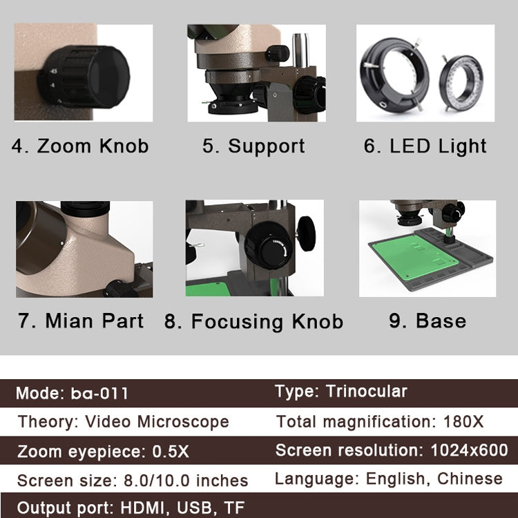 BAKU BA-011 Binomial Electronic Microscope Jewelry Appraisal Mobile Phone Repair With PCB Patch Repair Platform(EU Plug 220V) - free shipping - PMC Jewellery - Order now!