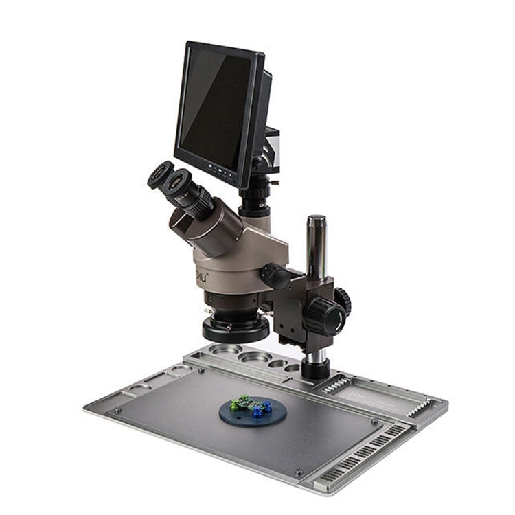 BAKU BA-011 Binomial Electronic Microscope Jewelry Appraisal Mobile Phone Repair With PCB Patch Repair Platform(EU Plug 220V) - free shipping - PMC Jewellery - Order now!