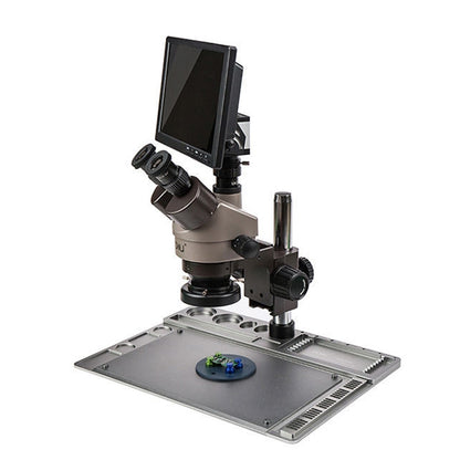 BAKU BA-011 Binomial Electronic Microscope Jewelry Appraisal Mobile Phone Repair With PCB Patch Repair Platform(EU Plug 220V) - free shipping - PMC Jewellery - Order now!