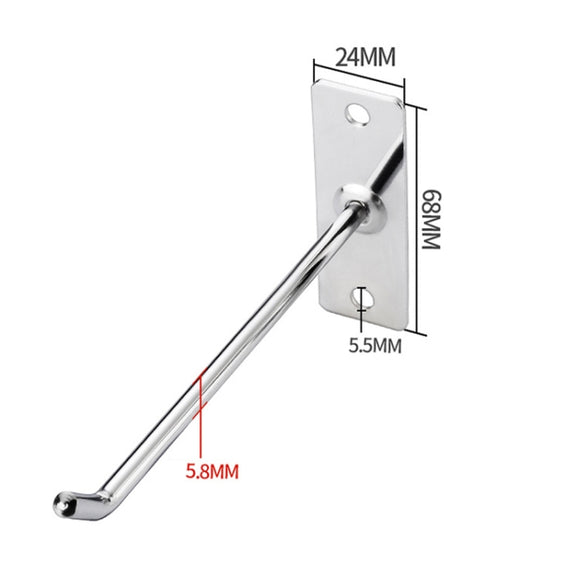 20cm 2pcs 6mm Thick Nail Wall Display Jewelry Hooks Single Wire Hook