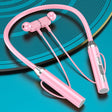 Wireless Hanging Neck Long Battery Life Sports Binaural Bluetooth Headset(Pink OPP Bag) - Neck-mounted Earphone by PMC TechLife | Online Shopping South Africa | PMC TechLife