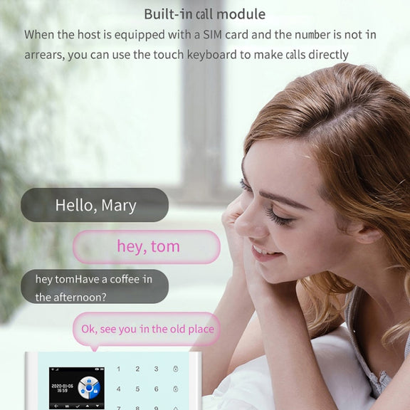 CS118   WIFI+GSM Tuya Smart Voice Alarm System Supports Amazon Alexa/ Google Assistant, Spec: Package 5