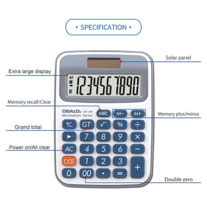 OSALO 10-digit LCD Screen Solar Dual Power Supply Desktop Calculator Mini Student Calculator - Calculator by OSALO | Online Shopping South Africa | PMC Jewellery | Buy Now Pay Later Mobicred