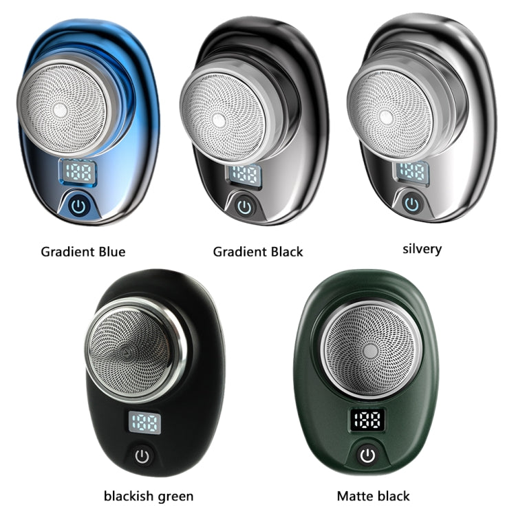 Portable Digital Razor Mini Washable Electric Shaver(Bright Silver)
