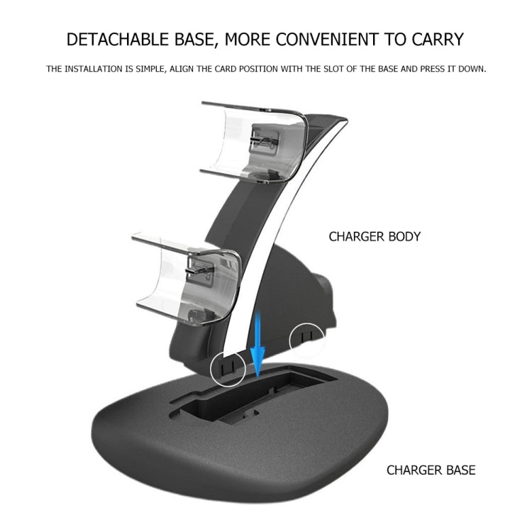 iplay HBP-253 For PS5 Game Wireless Handle Double Charging Base Placement Bracket(White) - free shipping - PMC Jewellery - Order now!