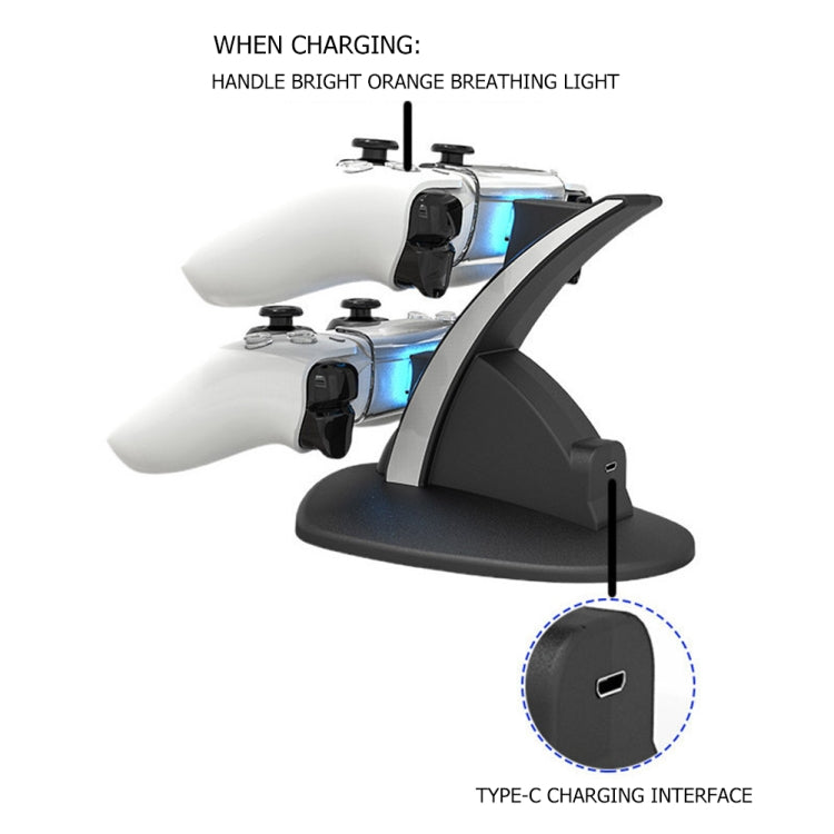 iplay HBP-253 For PS5 Game Wireless Handle Double Charging Base Placement Bracket(White) - free shipping - PMC Jewellery - Order now!