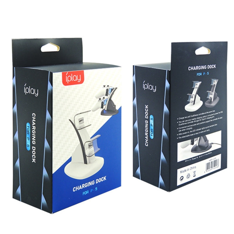 iplay HBP-253 For PS5 Game Wireless Handle Double Charging Base Placement Bracket(White) - free shipping - PMC Jewellery - Order now!