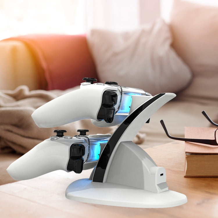 iplay HBP-253 For PS5 Game Wireless Handle Double Charging Base Placement Bracket(White) - free shipping - PMC Jewellery - Order now!