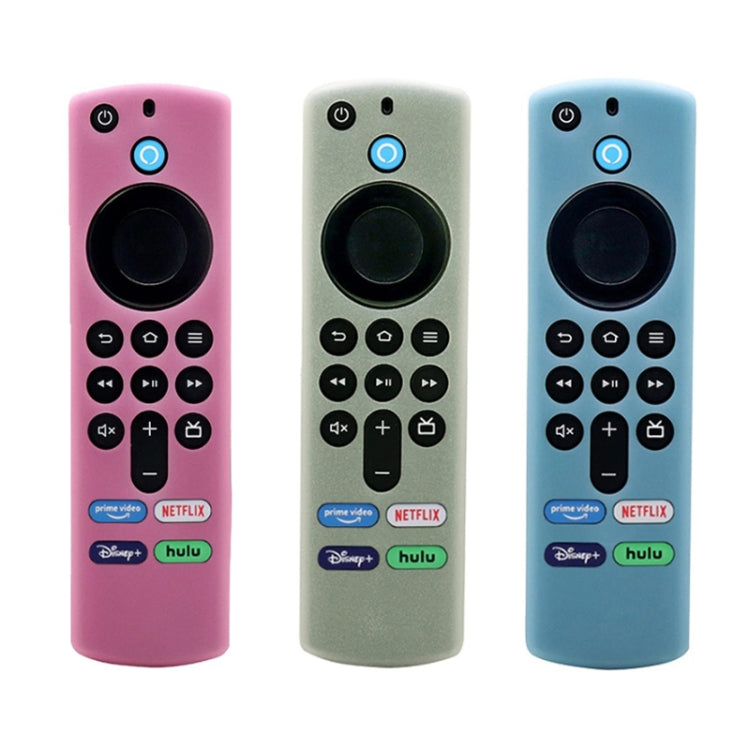 2pcs Remote Control Case For Amazon Fire TV Stick 2021 ALEXA 3rd Gen With Airtag Holder(Luminous Pink)