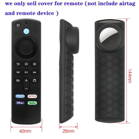 2pcs Remote Control Case For Amazon Fire TV Stick 2021 ALEXA 3rd Gen With Airtag Holder(Red)