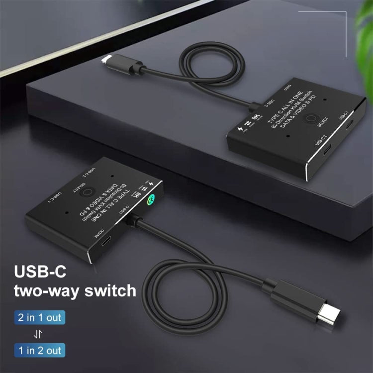 KC-C201 8K30 Type-C / USB-C Bidirectional Switch 10Gbps HD Splitter - free shipping - PMC TechLife - Order now!
