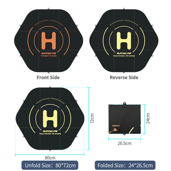 Sunnylife TJP11 80cm Hexagonal Double-sided Folding With Ground Spikes Drone Universal Apron