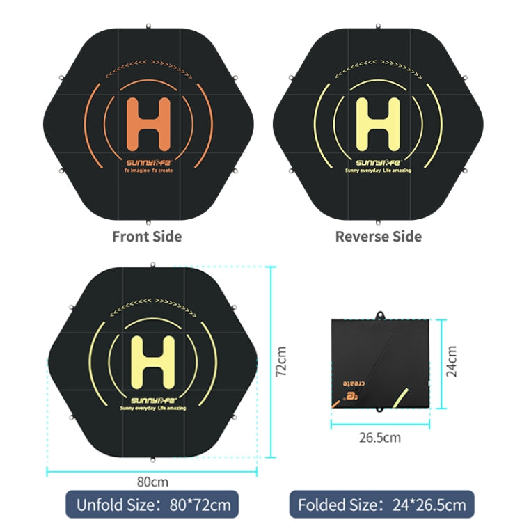 Sunnylife TJP11 80cm Hexagonal Double-sided Folding With Ground Spikes Drone Universal Apron