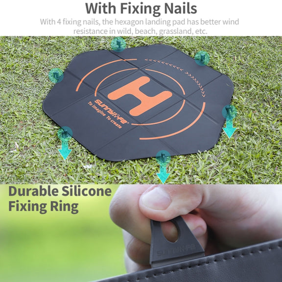 Sunnylife TJP11 80cm Hexagonal Double-sided Folding With Ground Spikes Drone Universal Apron