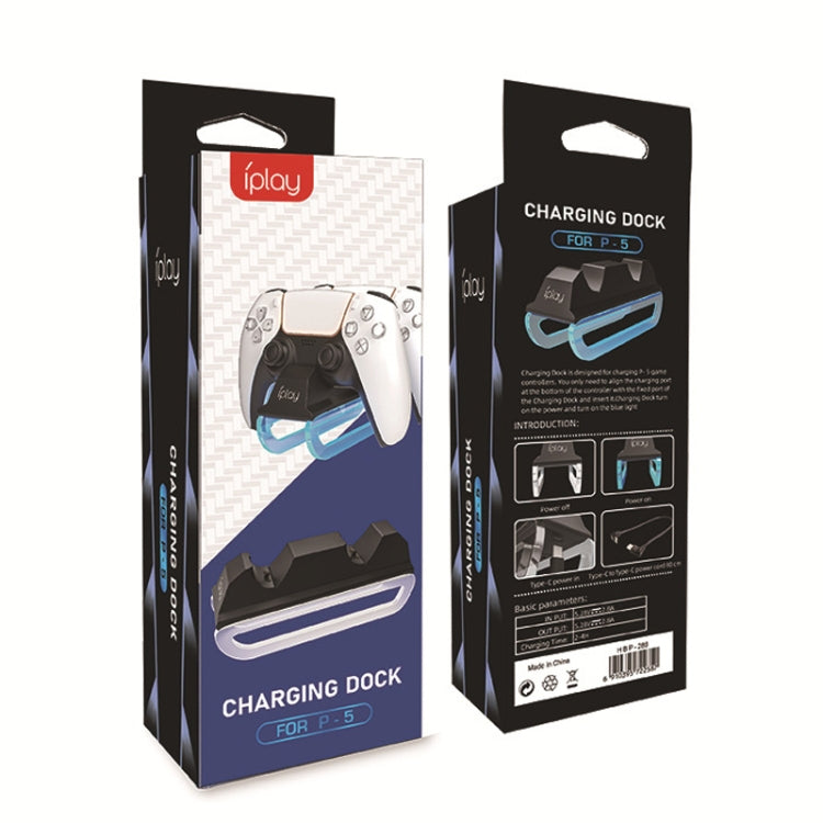 iplay HBP-289 For PS5 Game Handle Dual Seat Charger Touch Point Charging Base(Black) - Charger & Power by iplay | Online Shopping South Africa | PMC TechLife | Buy Now Pay Later Mobicred