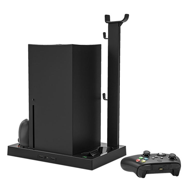 Iplay HBX-274 for Xbox Series X Host Multifunctional Heat Dissipation Base with Gamepad Double Charger(Black) - Charger & Power by iplay | Online Shopping South Africa | PMC TechLife | Buy Now Pay Later Mobicred