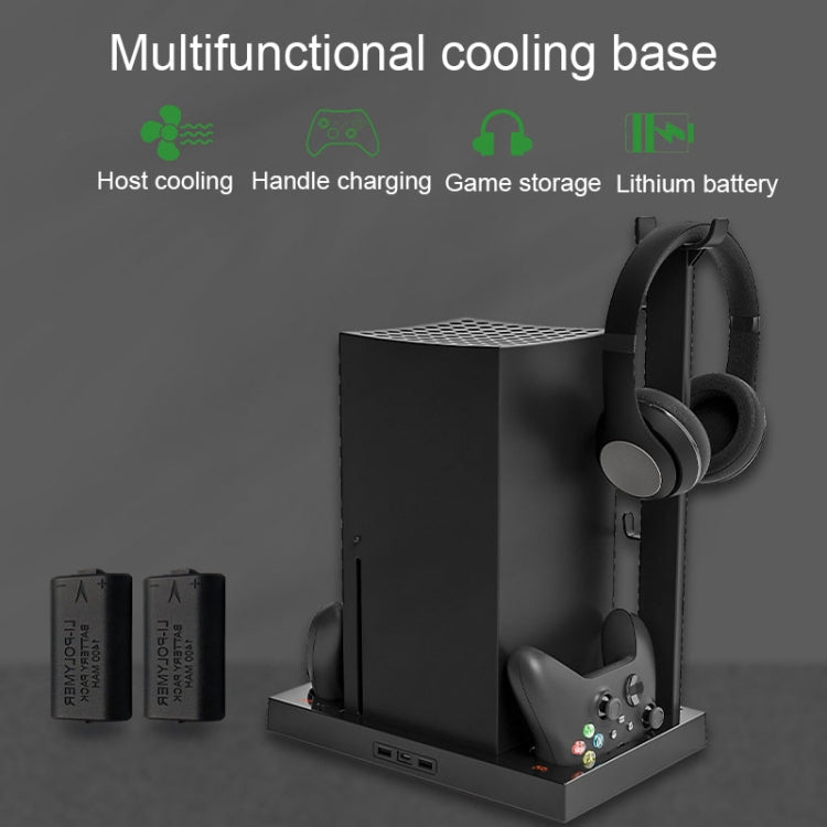 Iplay HBX-274 for Xbox Series X Host Multifunctional Heat Dissipation Base with Gamepad Double Charger(Black) - Charger & Power by iplay | Online Shopping South Africa | PMC Jewellery | Buy Now Pay Later Mobicred