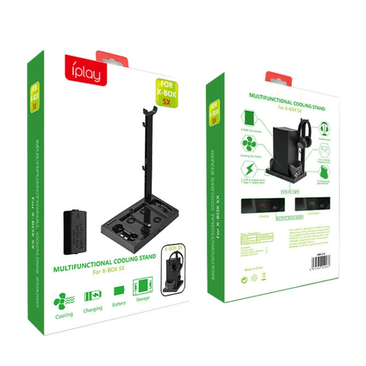 Iplay HBX-274 for Xbox Series X Host Multifunctional Heat Dissipation Base with Gamepad Double Charger(Black) - Charger & Power by iplay | Online Shopping South Africa | PMC TechLife | Buy Now Pay Later Mobicred