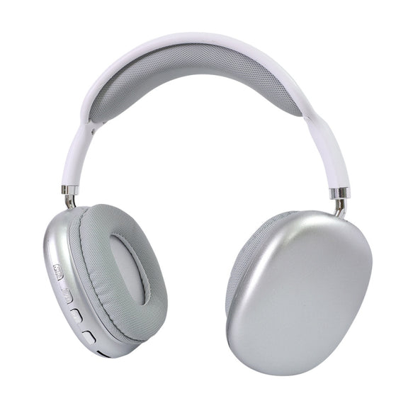 Wireless Bluetooth Headphones Noise Reduction Stereo Gaming Headset(Silver)