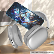 Wireless Bluetooth Headphones Noise Reduction Stereo Gaming Headset(Silver)