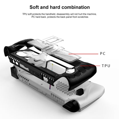 For ASUS Rog Ally Game Console PC+TPU Protective Case Cover With Bracket(White+Transparent) - Cases by PMC Jewellery | Online Shopping South Africa | PMC Jewellery | Buy Now Pay Later Mobicred