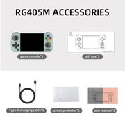 ANBERNIC RG405M Handheld Game Console 4 Inch IPS Touch Screen Aluminum Alloy Android 12 System 128G+128G 3100+Games(Gray)