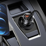Yesido Y54 With 8 Pin To Type-C/USB-C Line Car Charger QC3.0+PD30W Type-C/USB-C+USB Dual Port Quick Charge(Black)