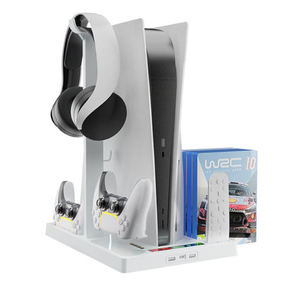 iplay for PS5 Host Cooling Handle Charging Base with Disc Storage Rack(White) - free shipping - PMC Jewellery - Order now!