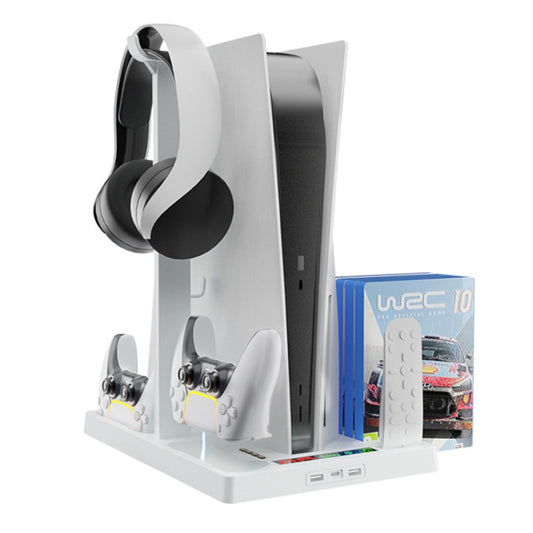 iplay for PS5 Host Cooling Handle Charging Base with Disc Storage Rack(White) - free shipping - PMC Jewellery - Order now!
