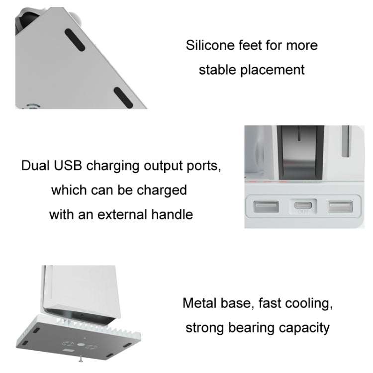 iplay for PS5 Host Cooling Handle Charging Base with Disc Storage Rack(White) - free shipping - PMC Jewellery - Order now!