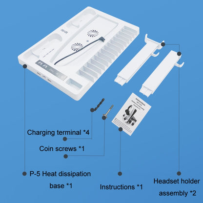 iplay for PS5 Host Cooling Handle Charging Base with Disc Storage Rack(White) - free shipping - PMC Jewellery - Order now!