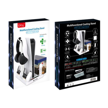 iplay for PS5 Host Cooling Handle Charging Base with Disc Storage Rack(White) - free shipping - PMC Jewellery - Order now!