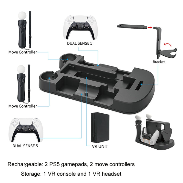 Iplay For PS5/Move/VR Multifunctional Storage Stand Charging Base(White) - free shipping - PMC Jewellery - Order now!