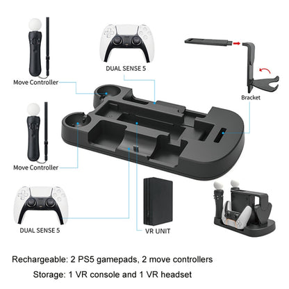 Iplay For PS5/Move/VR Multifunctional Storage Stand Charging Base(White) - free shipping - PMC Jewellery - Order now!