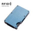 RFID Carbon Fiber Metal Card Holder Multifunctional  Anti-theft Credit Card Box(Blue) - free shipping - PMC TechLife - Order now!