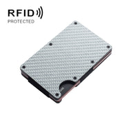 RFID Carbon Fiber Metal Card Holder Multifunctional  Anti-theft Credit Card Box(Silver)