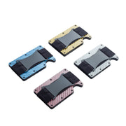 RFID Carbon Fiber Metal Card Holder Multifunctional  Anti-theft Credit Card Box(Red)