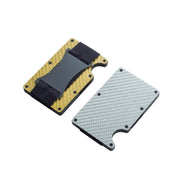 RFID Carbon Fiber Metal Card Holder Multifunctional  Anti-theft Credit Card Box(Red)