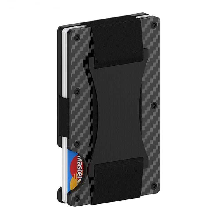 RFID Carbon Fiber Metal Card Holder Multifunctional  Anti-theft Credit Card Box(Silver)