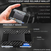 RFID Carbon Fiber Metal Card Holder Multifunctional  Anti-theft Credit Card Box(Silver)